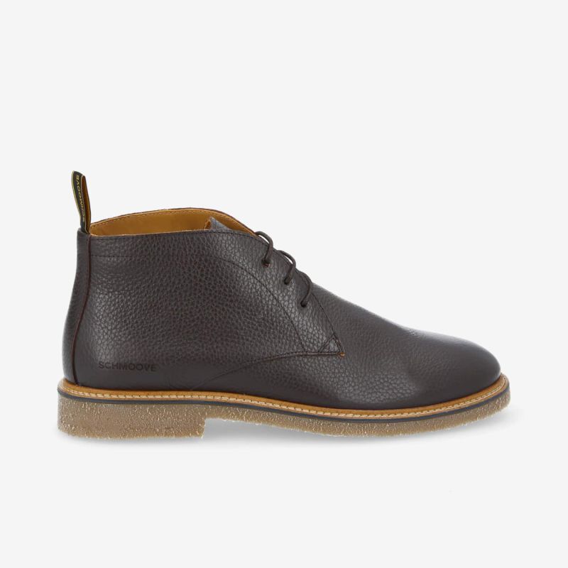 DUBLIN DESERT M - GRAINED LEATHER - DARK BROWN